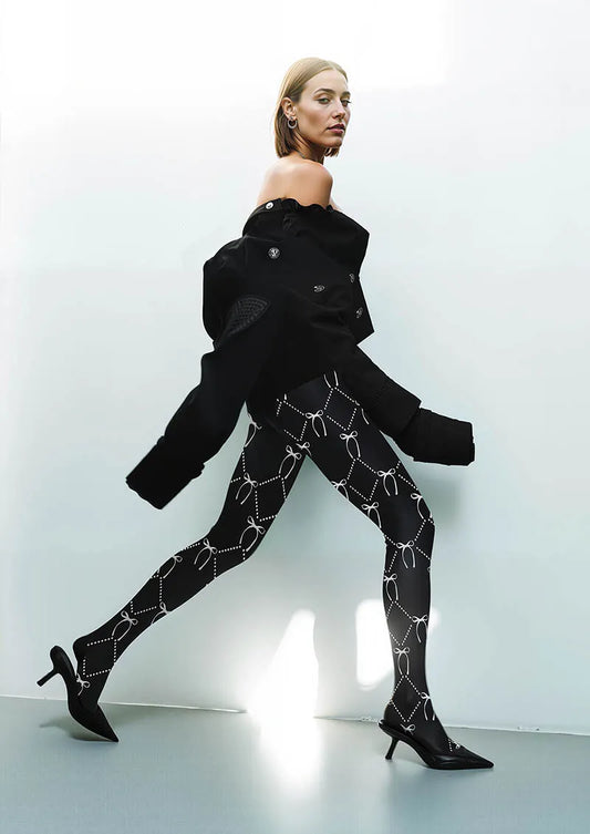 Simple art Print Tights Personality Pantyhose/Tights [BowLine]