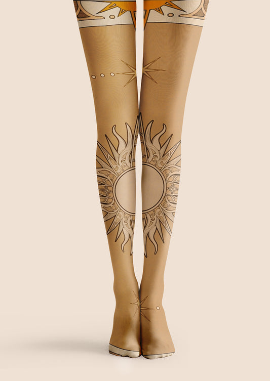 Sun Constellation Printed Tights Hosiery Pantyhose