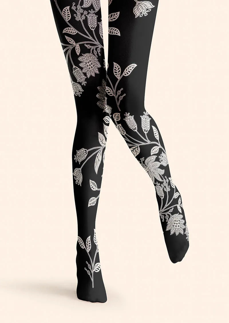 Floral pattern Midnight Bloom Tights Hosiery Pantyhose
