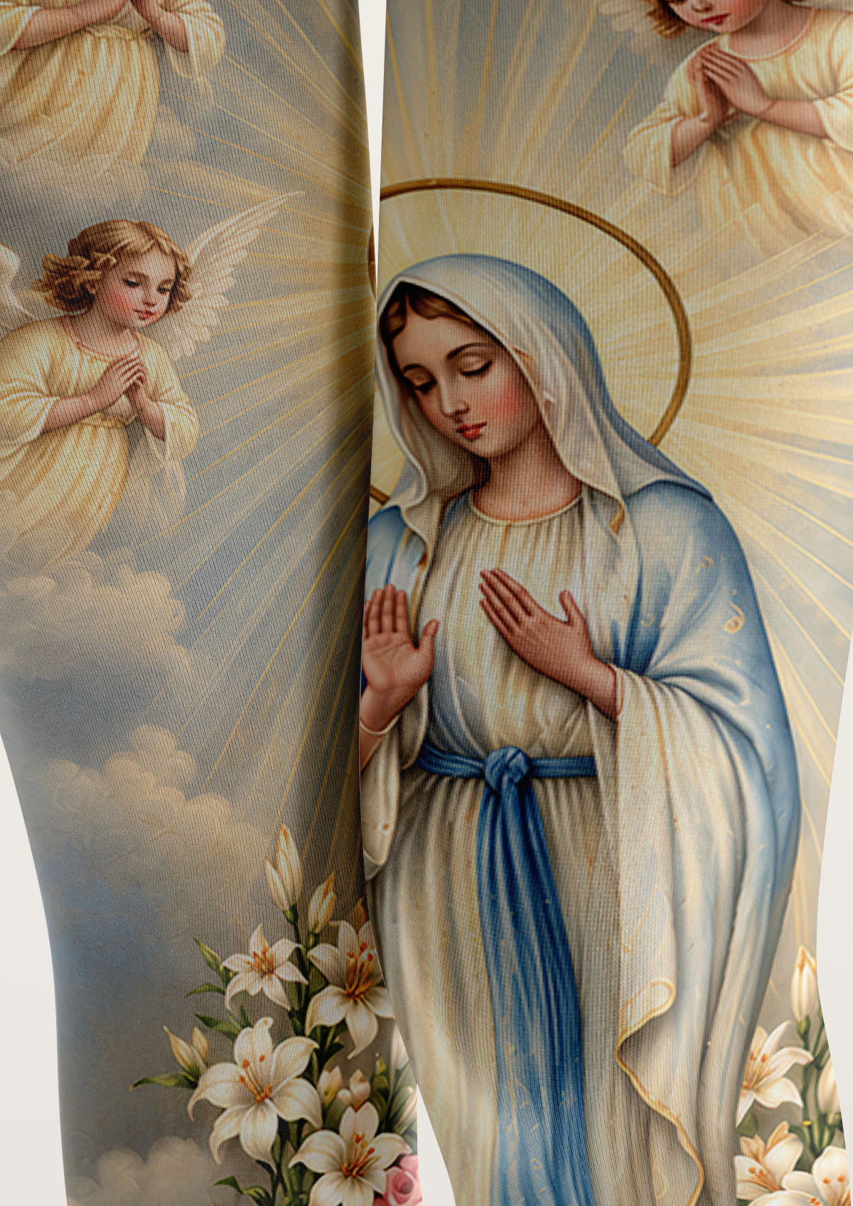 Beige Virgin Mary and Angel Tights