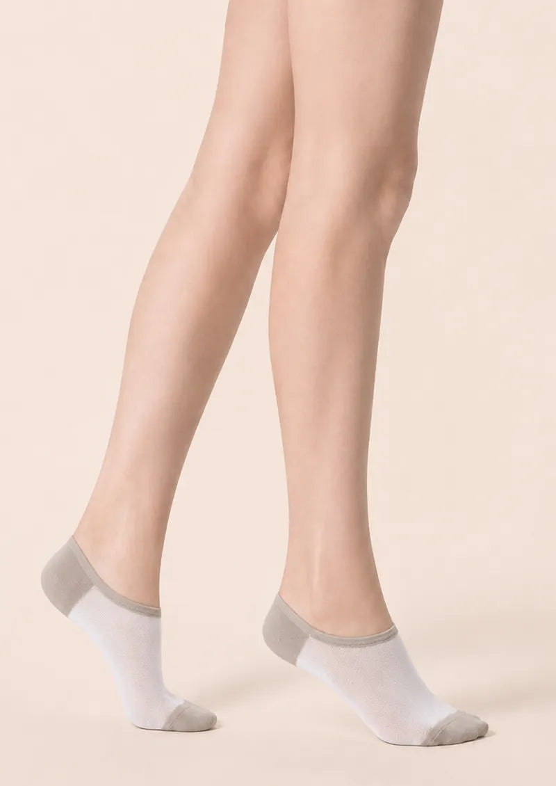 Grey Sheer No-Show Socks