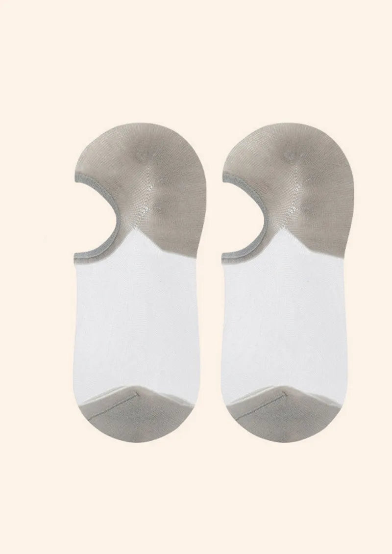 Grey Sheer No-Show Socks