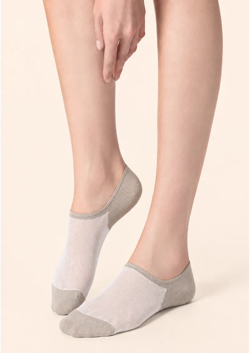 Grey Sheer No-Show Socks