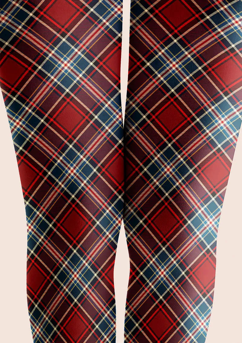 Christmas Classic Red Tartan Tights Hosiery Pantyhose