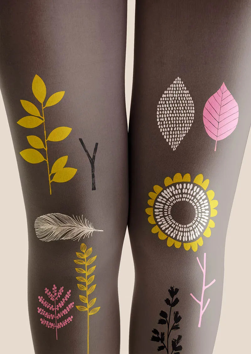 Nordic Sketch Floral Tights Hosiery Pantyhose