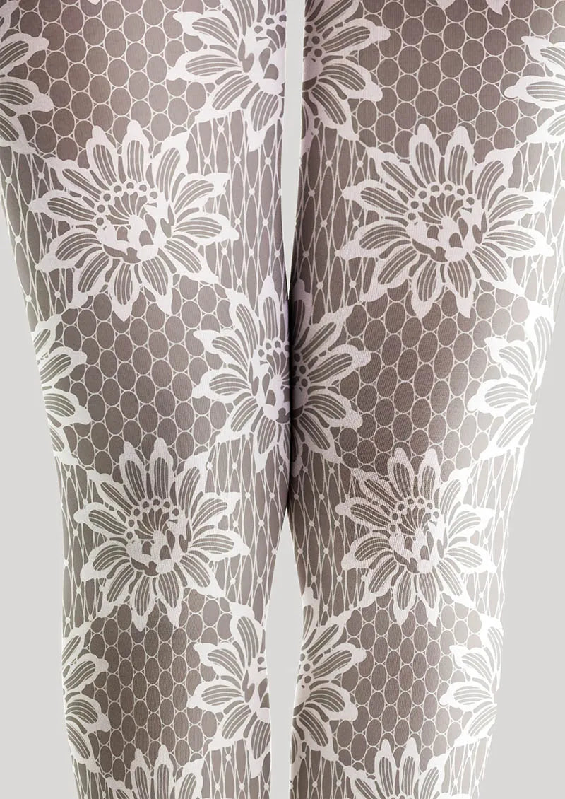 Lace Print Snowflake Lace Tights Hosiery Pantyhose