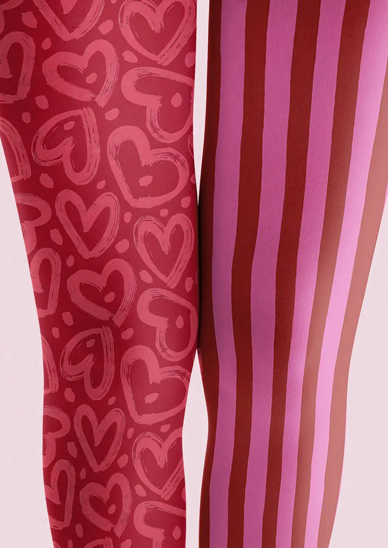 Valentine's Day Love Stripes Tights Hosiery Pantyhose