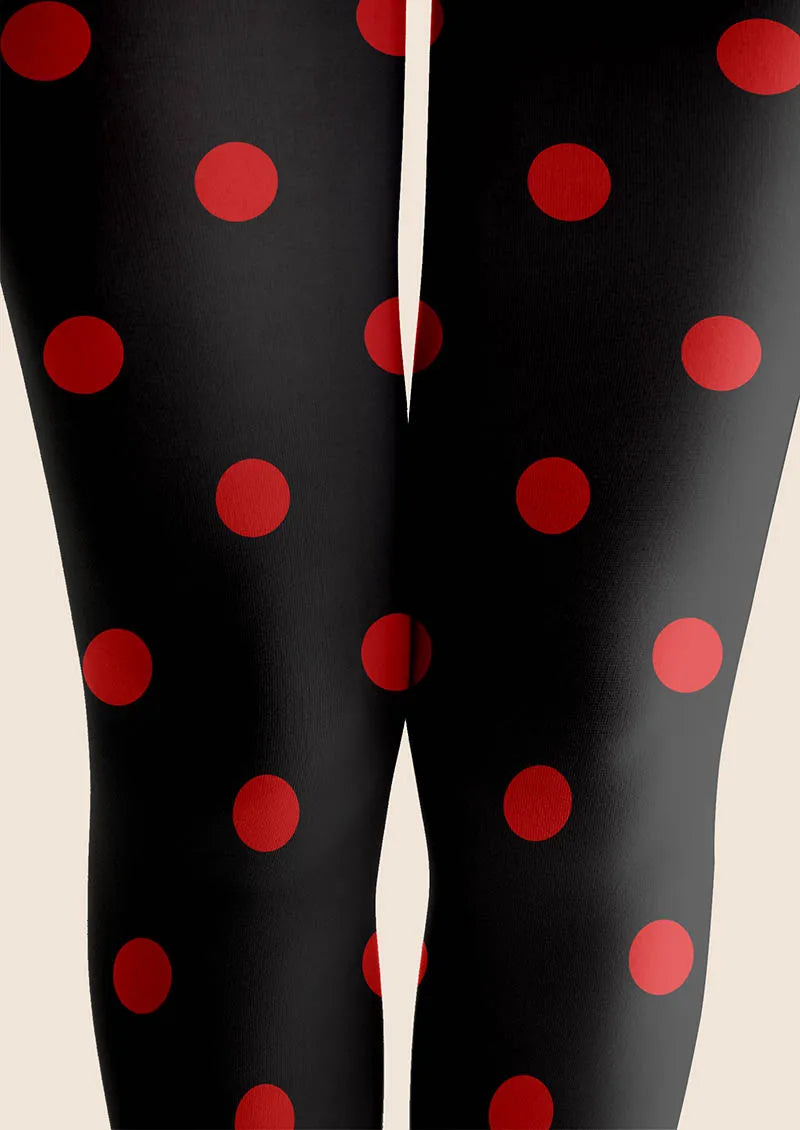 Retro Polka Red Tights Hosiery Pantyhose