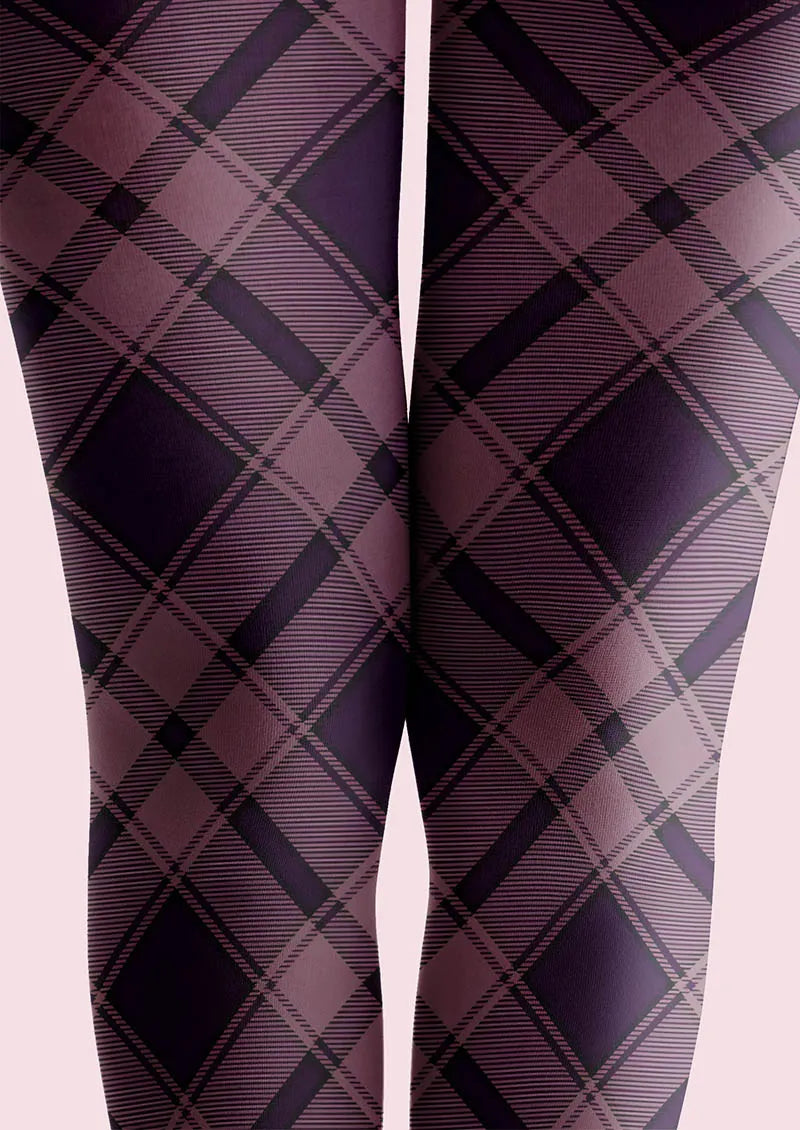 Lavender Plaid Tights Hosiery Pantyhose