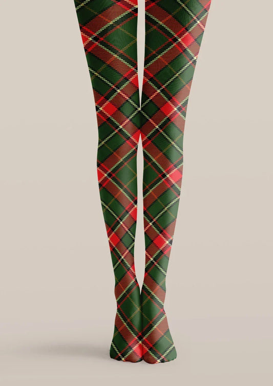 Plaid Red Green Tights Hosiery Pantyhose