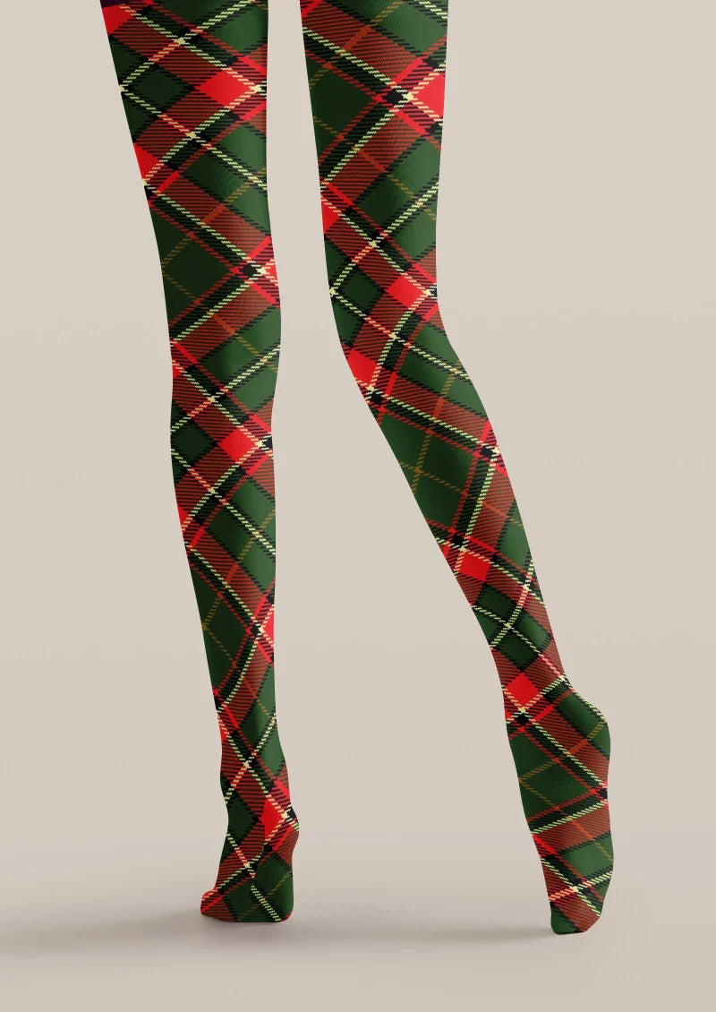 Plaid Red Green Tights Hosiery Pantyhose