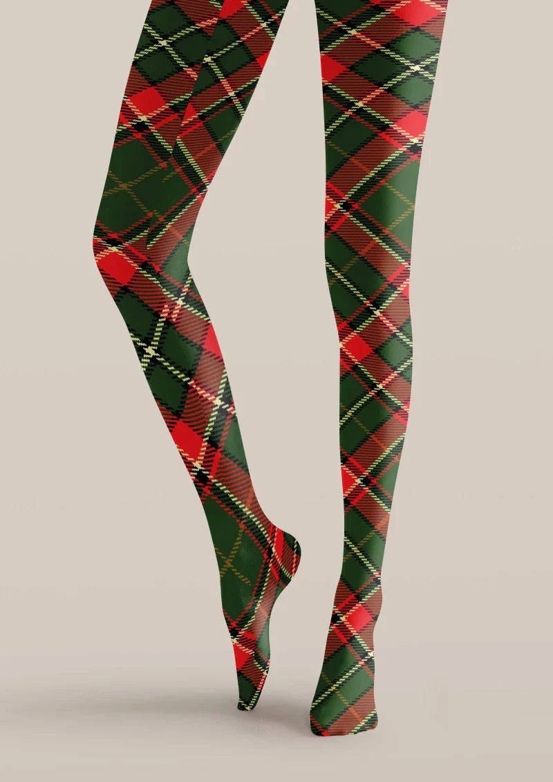 Plaid Red Green Tights Hosiery Pantyhose