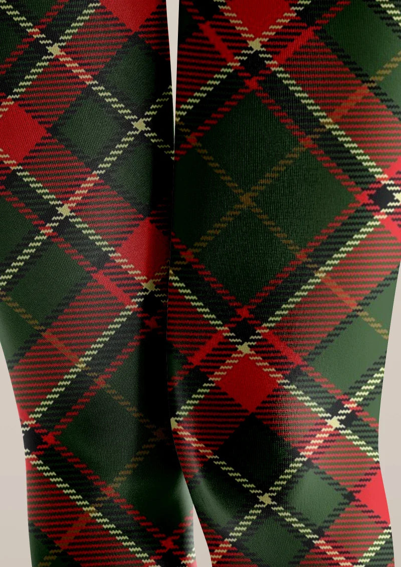 Plaid Red Green Tights Hosiery Pantyhose