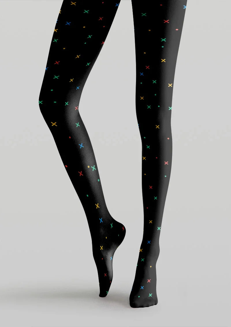 Color Speckle Dot Tights Hosiery Pantyhose