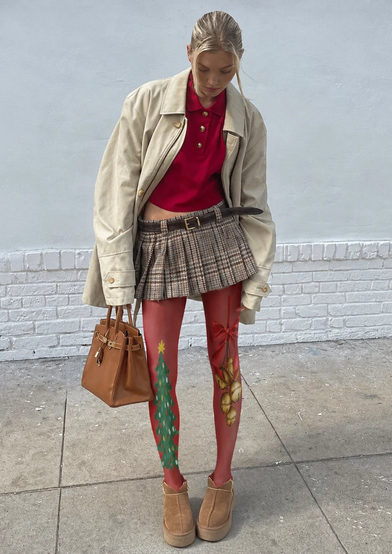 Red Christmas Tree and Bell Tights