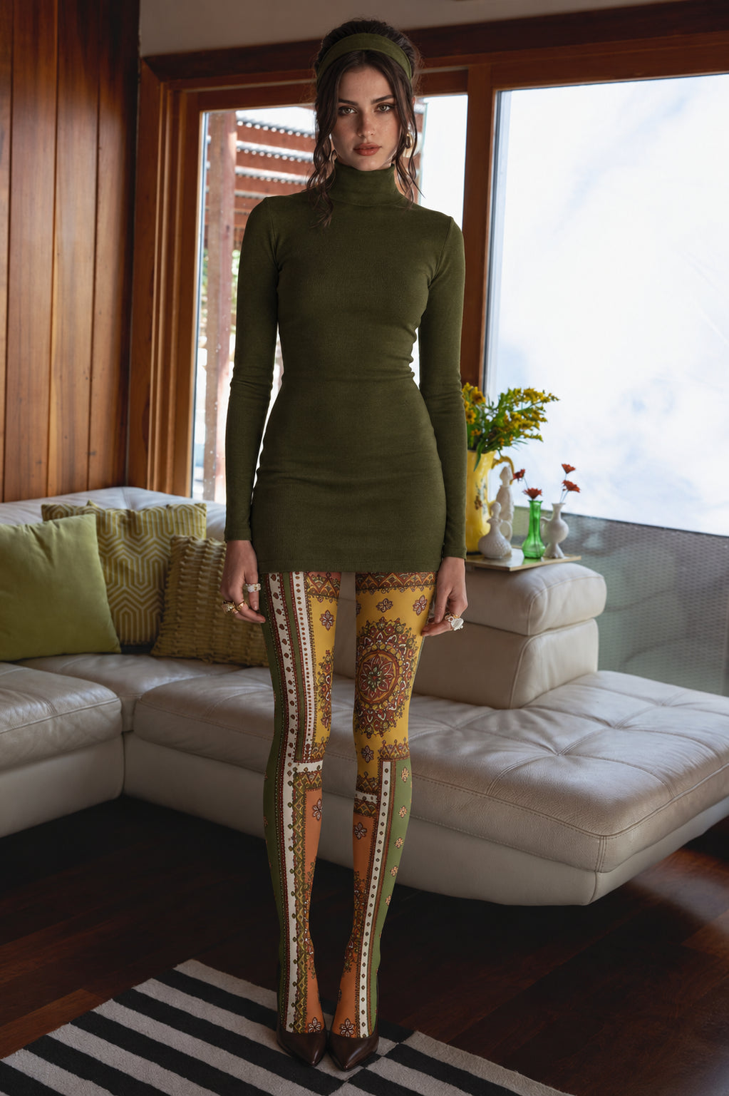 Green Mandala Tights