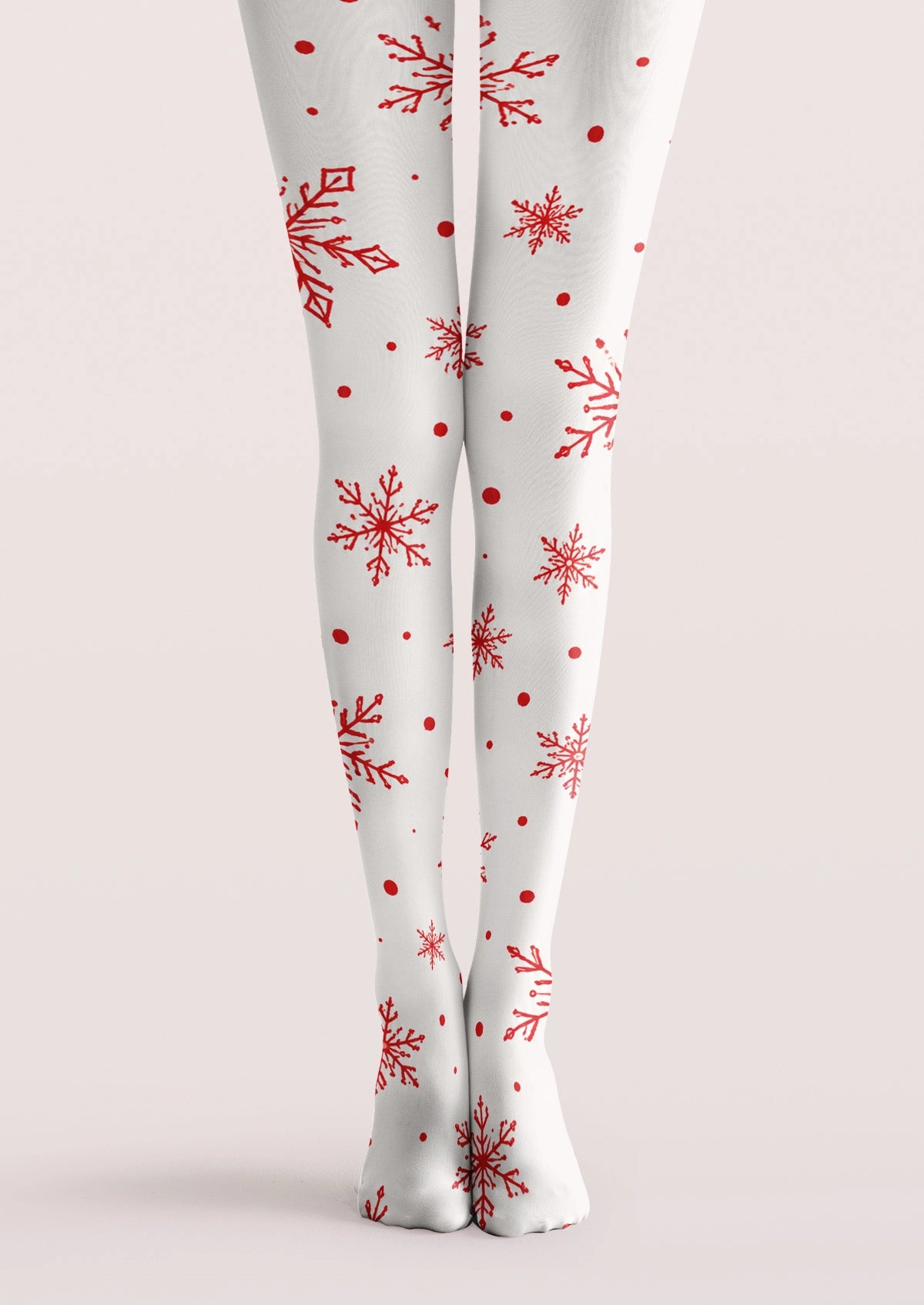 Red Christmas Snowflake Tights