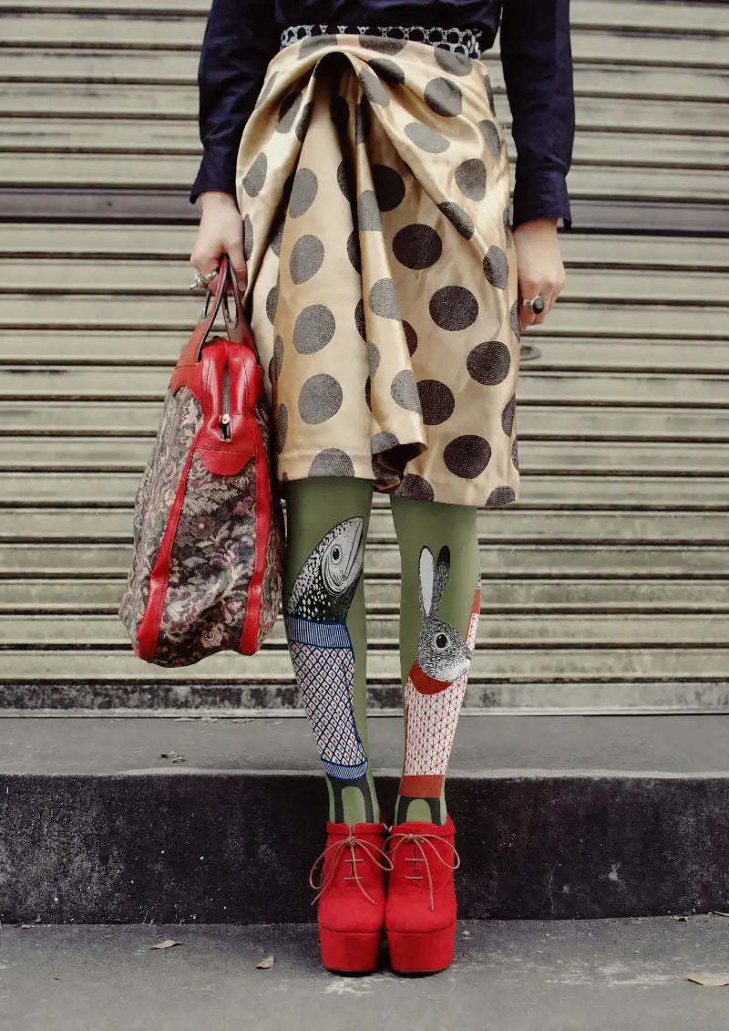 Fish Rabbit Graphic Tights Hosiery Pantyhose