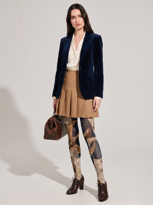 Beige Celestial Collage Tights