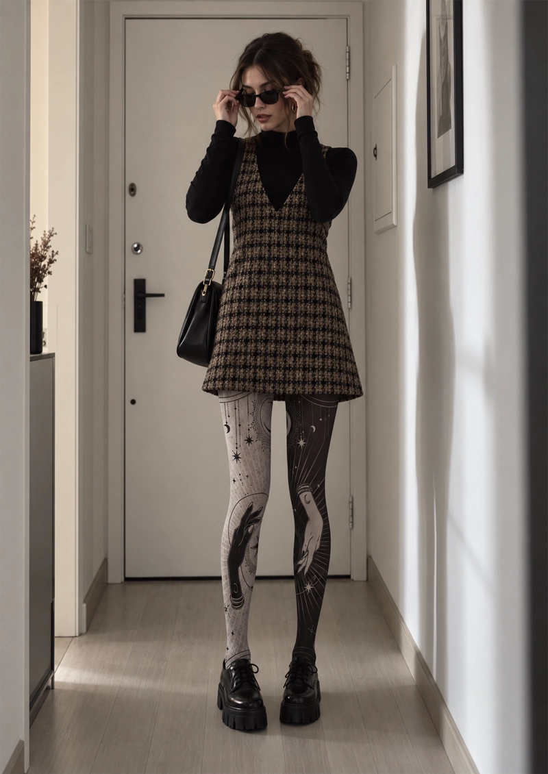 Black Celestial Hands Tights