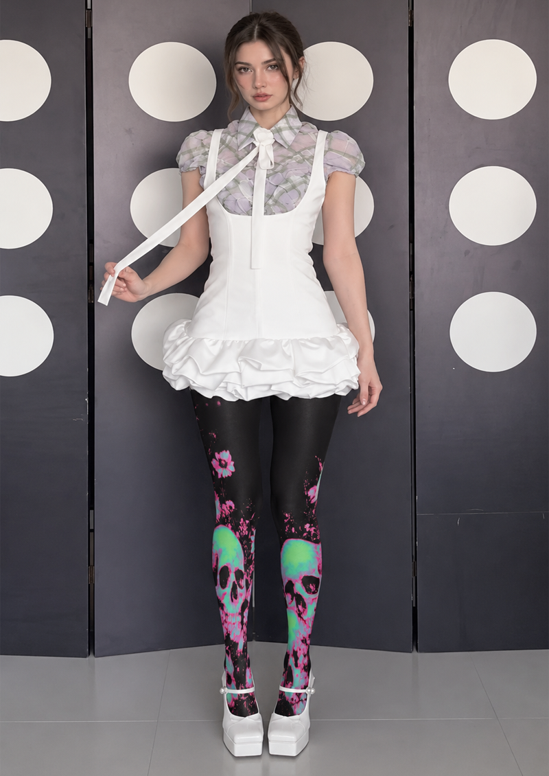 Black Neon Skull Tights