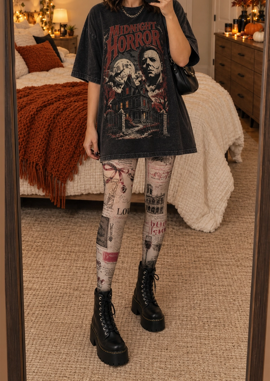 Beige Parisian Collage Tights