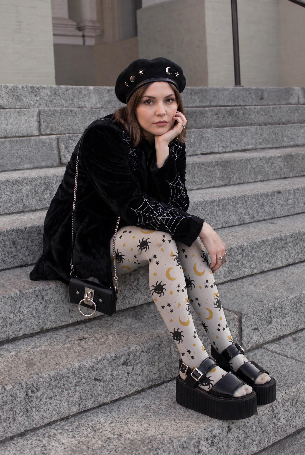 White Spider Moon Tights