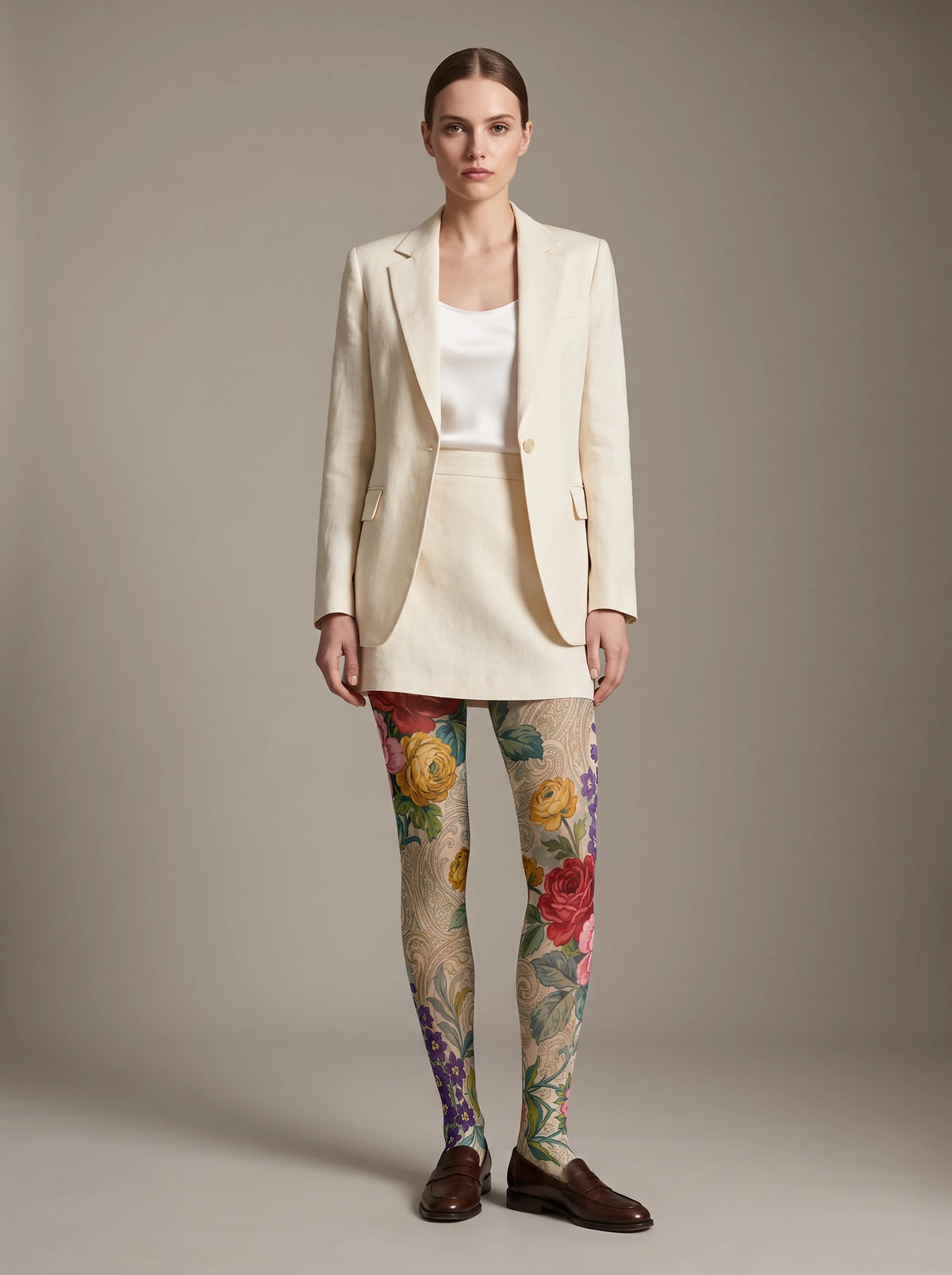 Ivory Rose Botanical Tights
