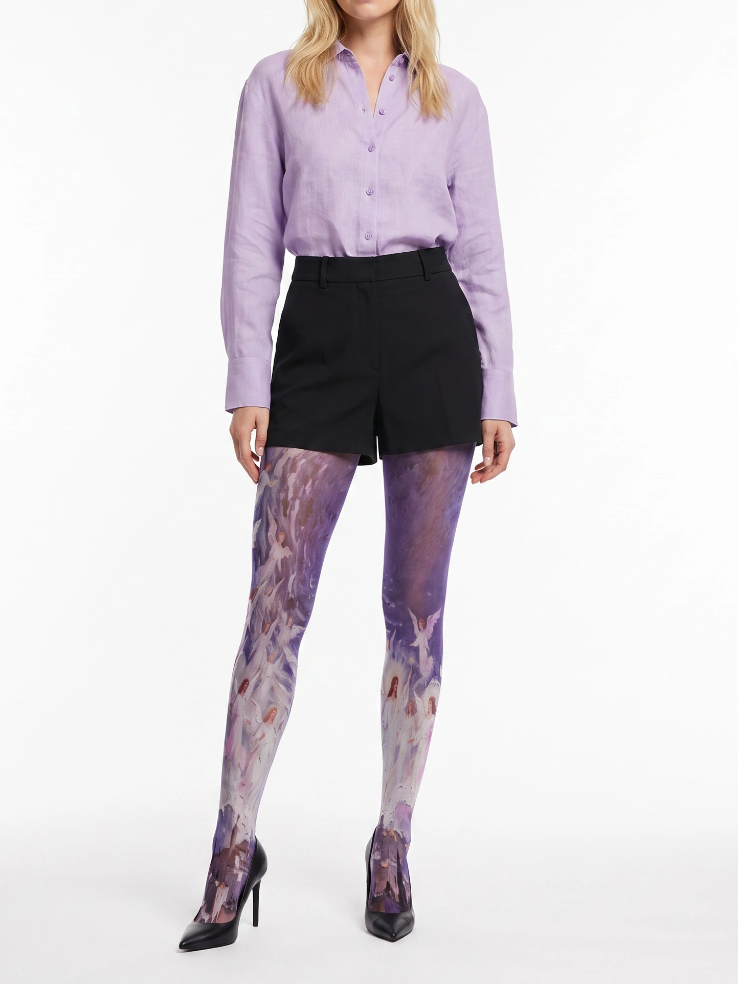 Purple Angel Figure Tights
