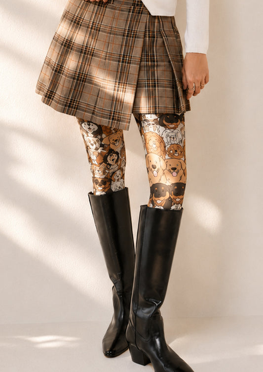 Multi‑Breed Dog Portrait Collage Tights Hosiery Pantyhose