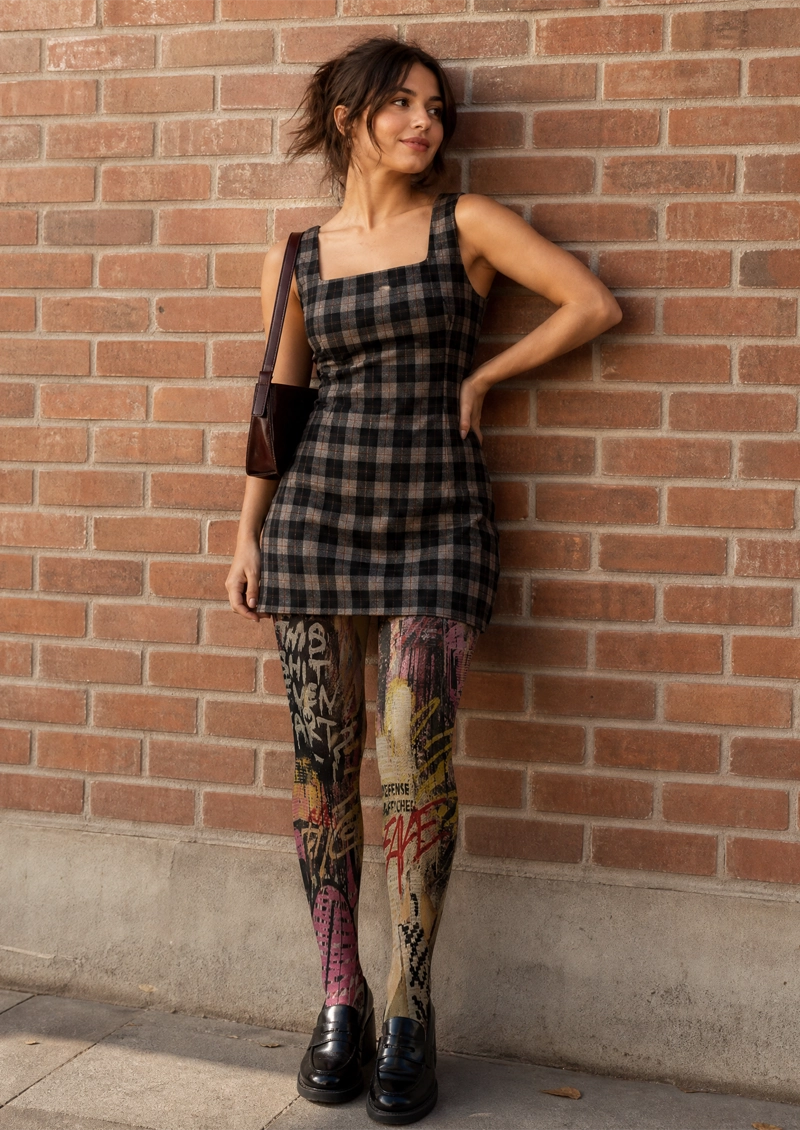 Black Urban Graffiti Tights