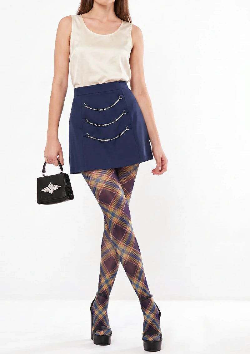 Multicolor Tartan Plaid Tights