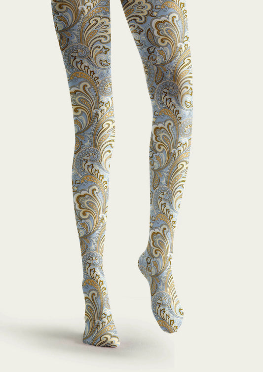 Art Print Tights Personality Pantyhose/Tights [Azure Ripple]