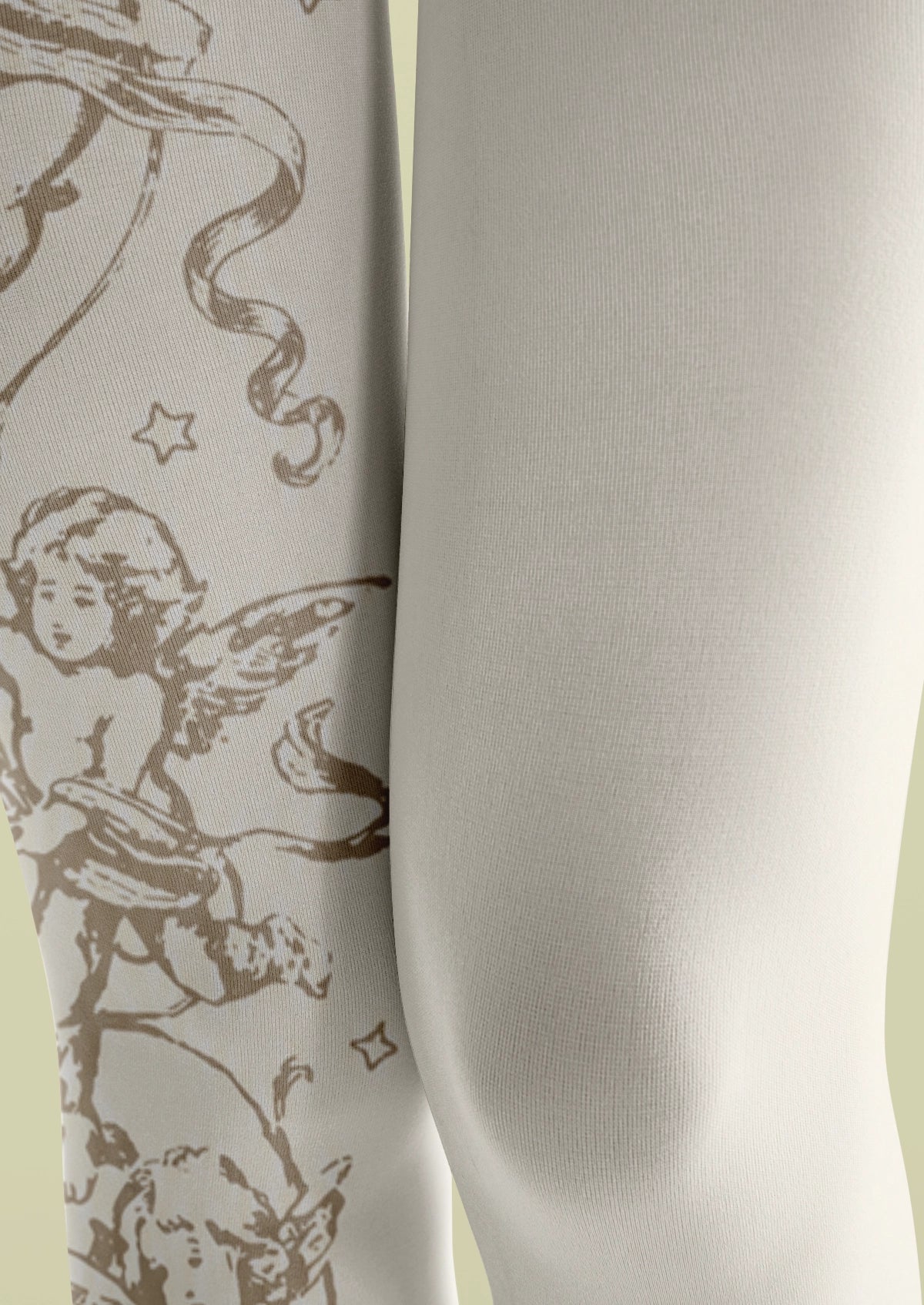 White Cherub Tattoo Tights
