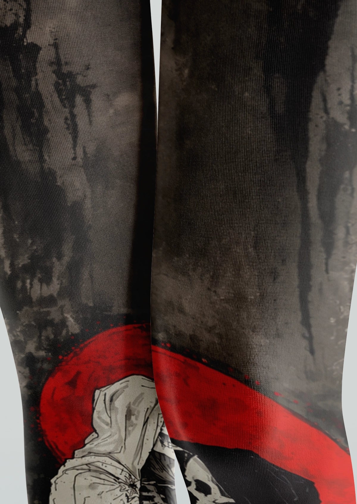 Black Red Moon Skeleton Tights
