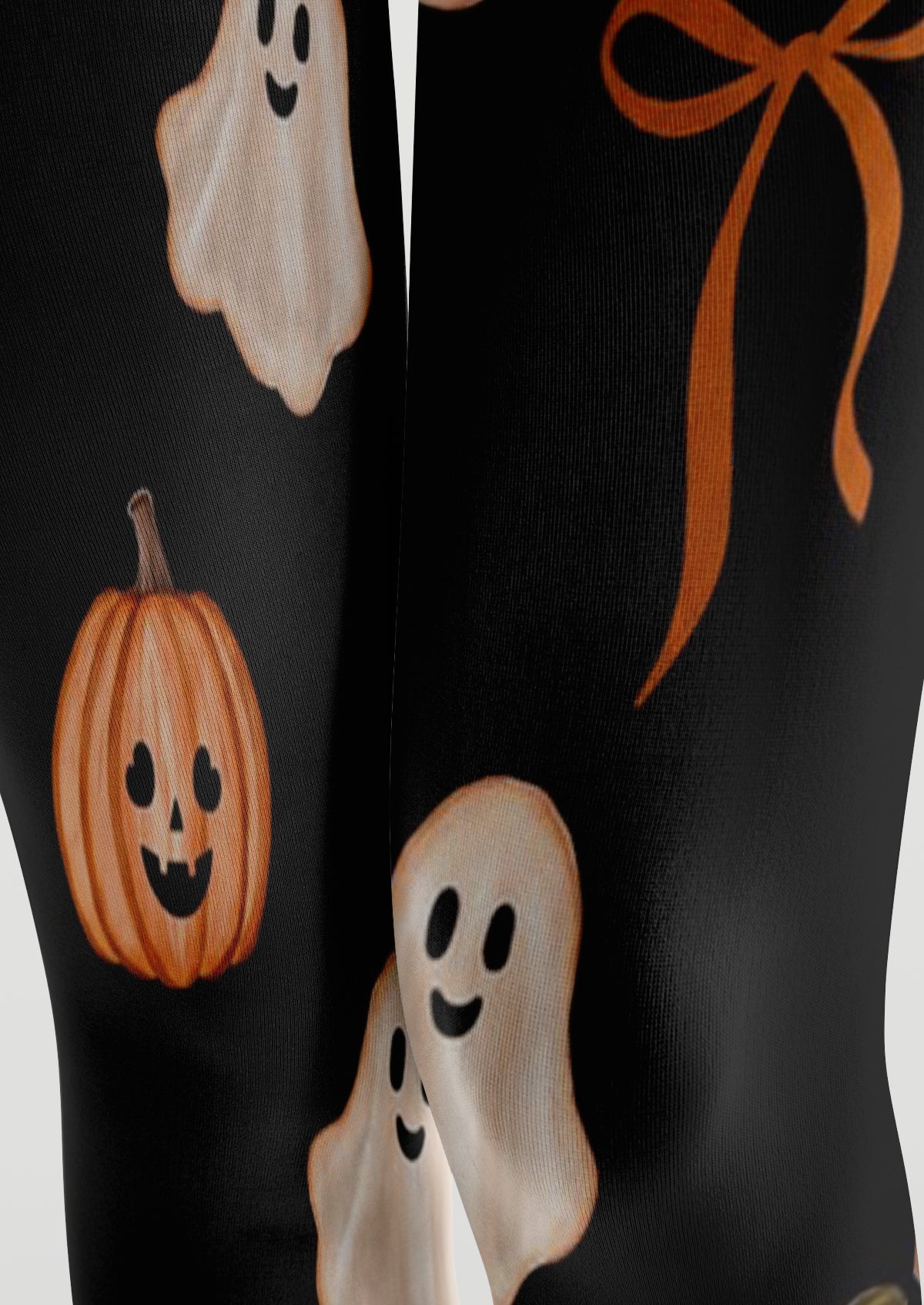 Black Ghost Pumpkin Tights