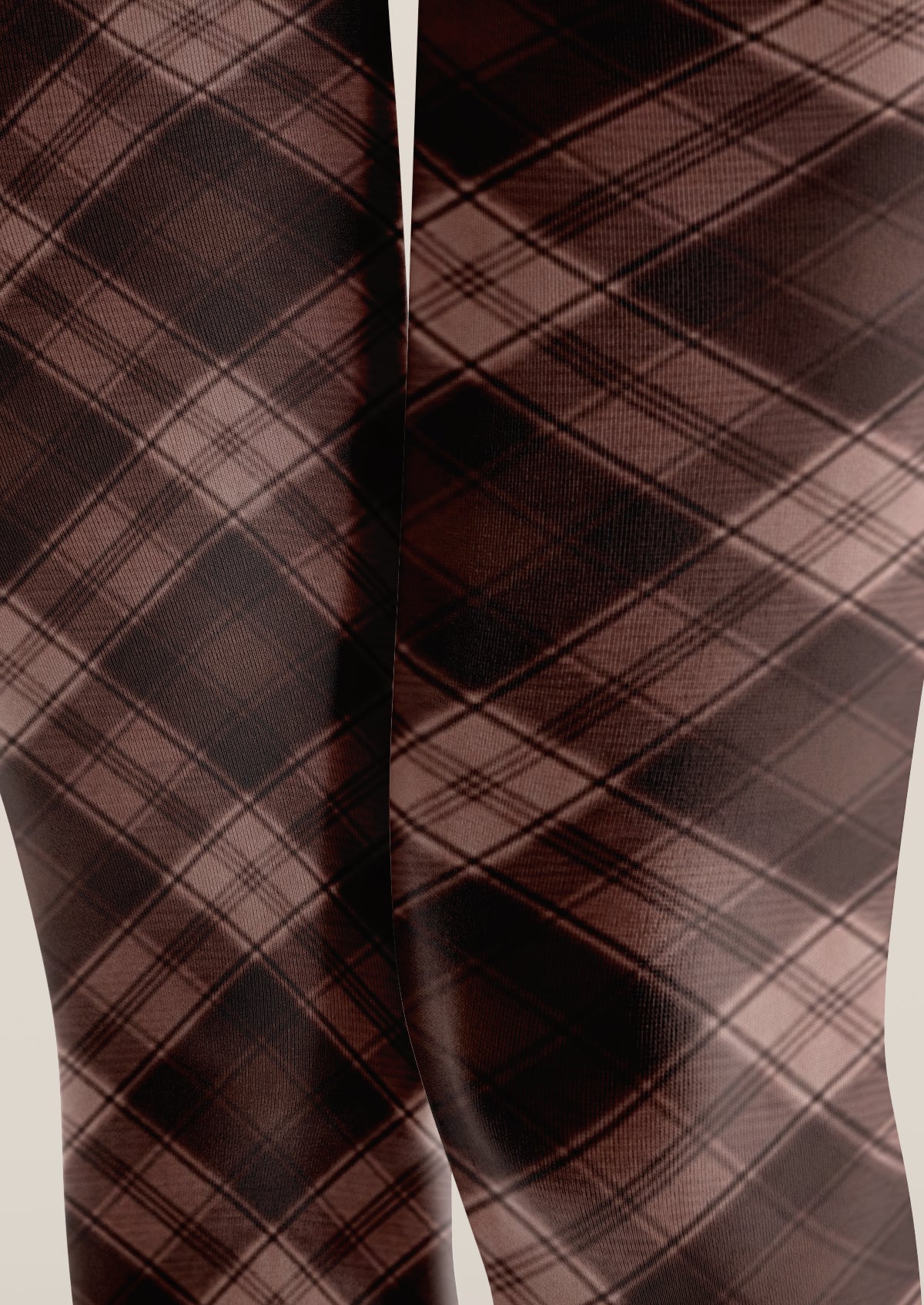 Brown Pink Plaid Tights
