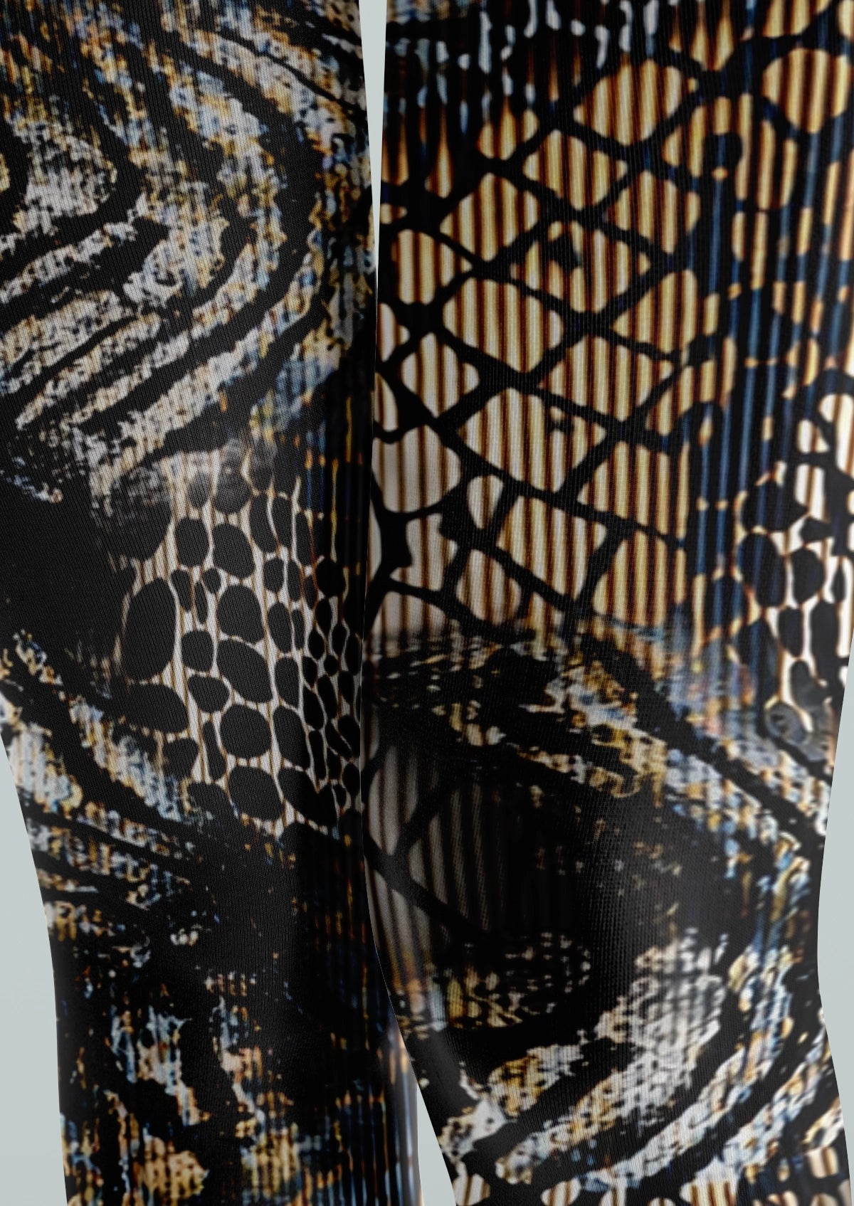 Black Mixed Animal Print Tights