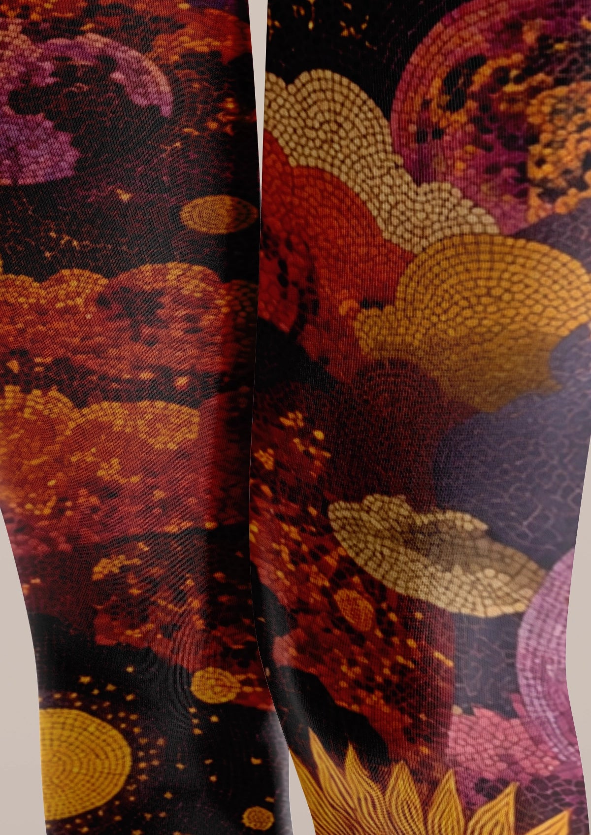 Black Sunflower Fantasy Tights