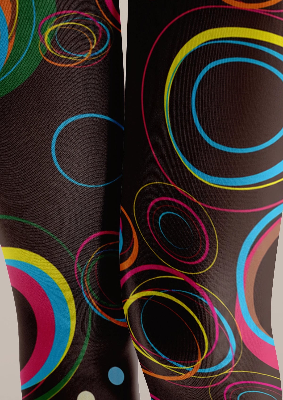 Black Color Circle Geometric Tights