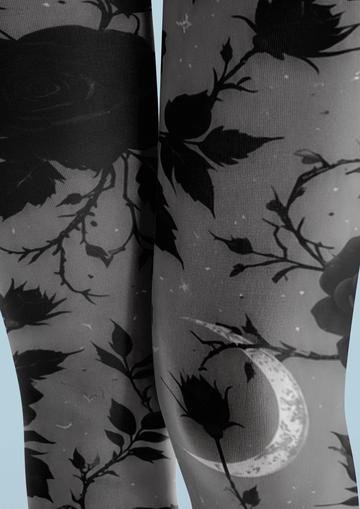 Gray Rose Moon Tights