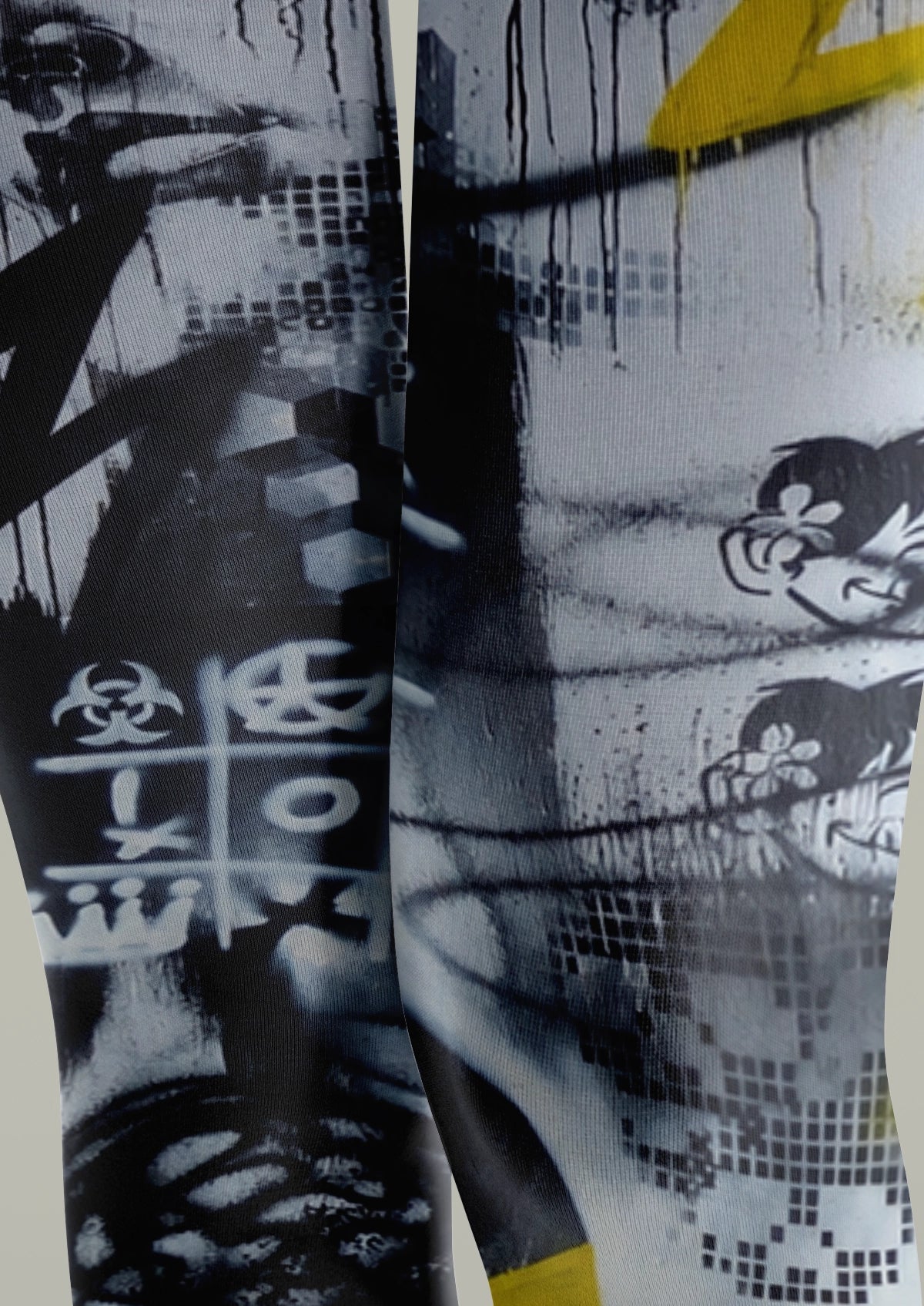 Black Yellow Graffiti Tights