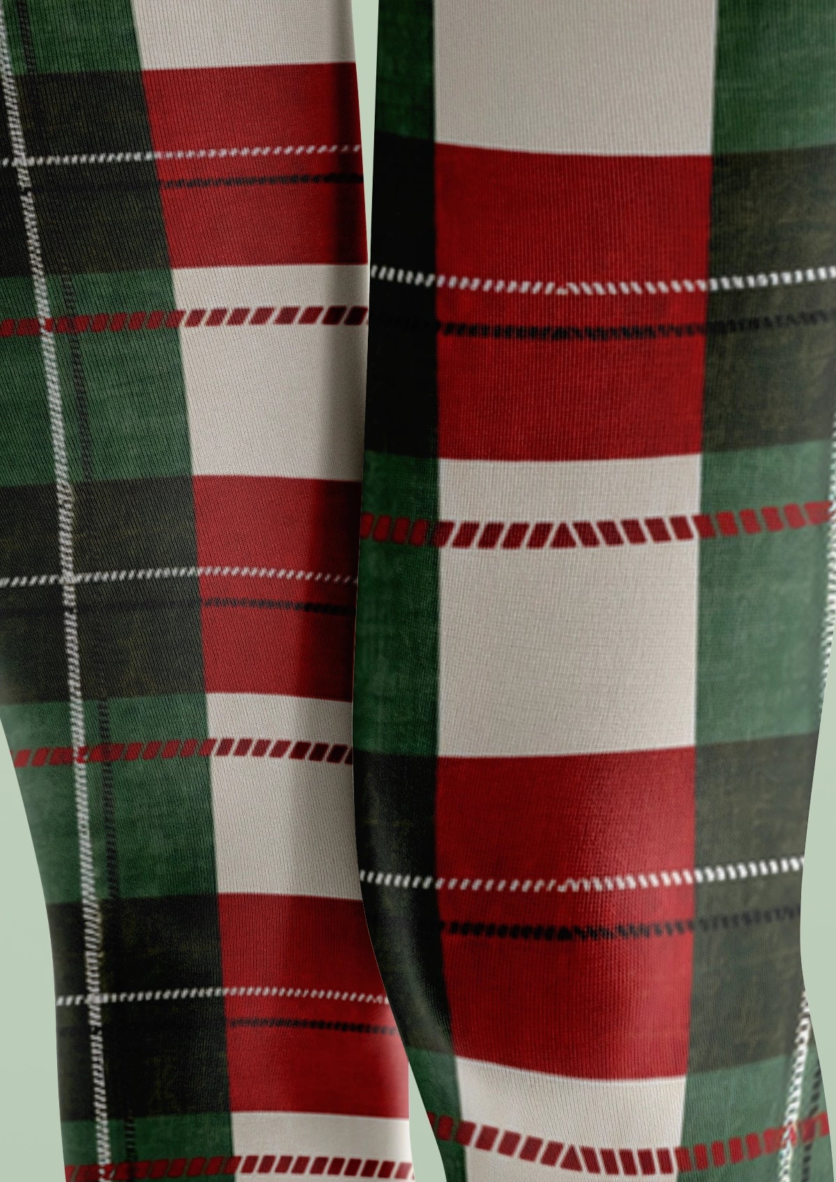 Red Green Plaid Tights