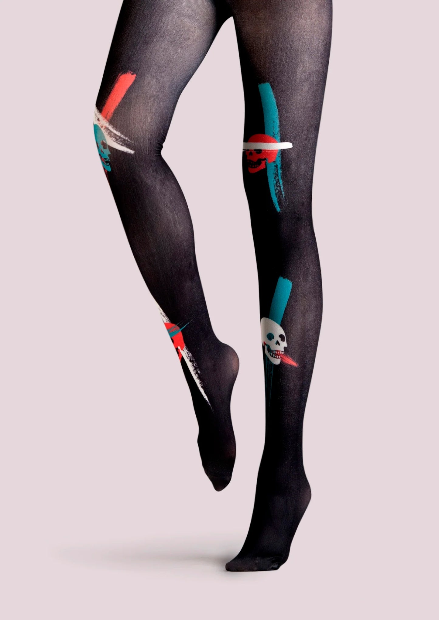 Street art Print Tights Personality Pantyhose/Tights [Red Skull]