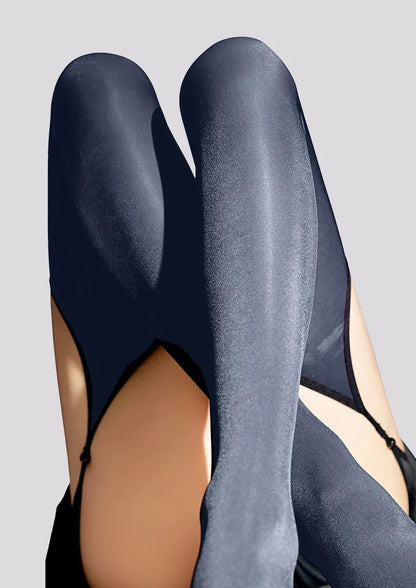 Sheer Black Glossy Spaghetti-Strap Style Tights Hosiery Pantyhose