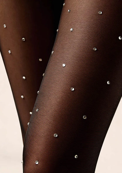 Black diamond setting Sparkle Dots Tights Hosiery Pantyhose