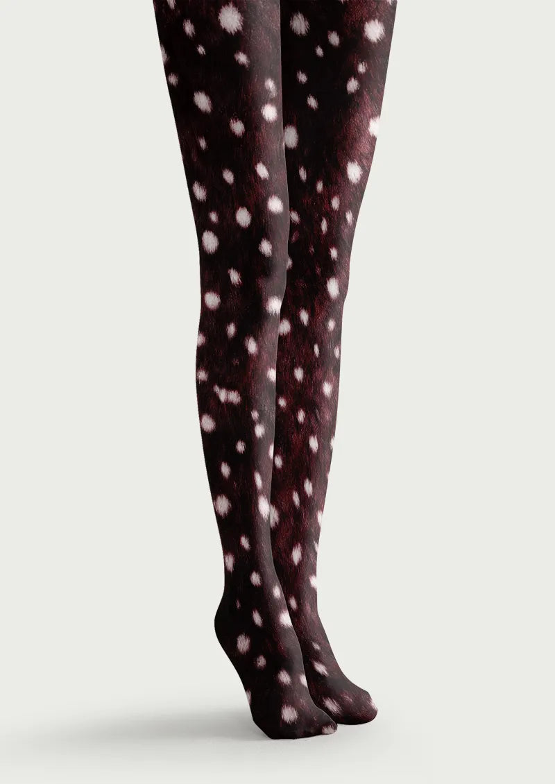 Burgundy Fawn Spot Tights