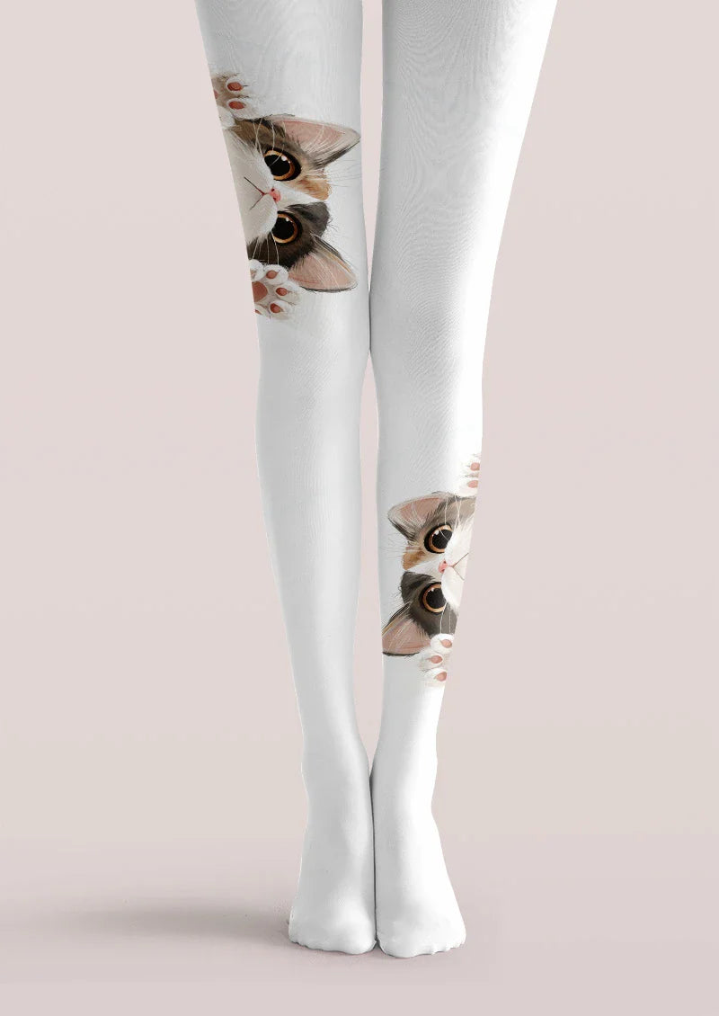 Peekaboo Cat Tights Hosiery Pantyhose