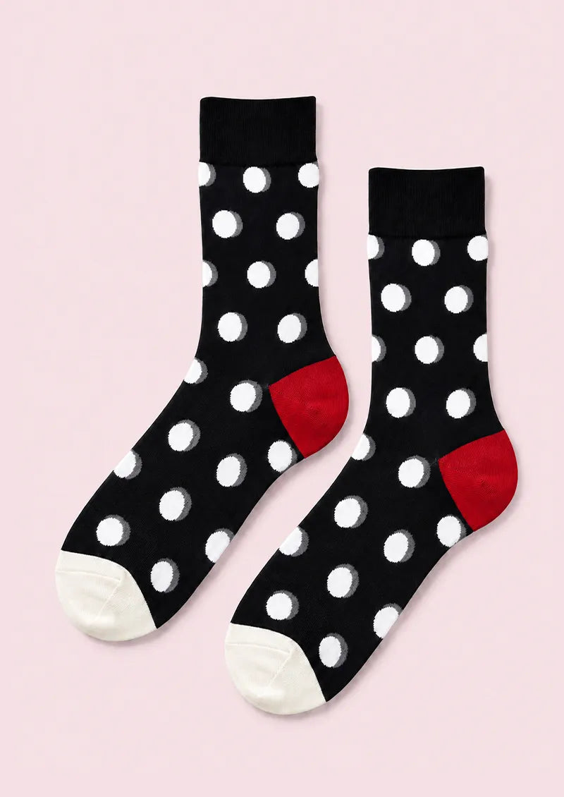 Sheer Polka Dot Contrast Socks