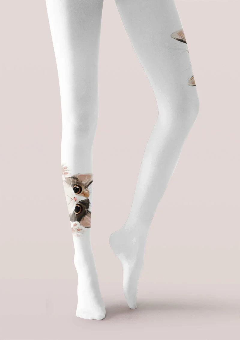 Peekaboo Cat Tights Hosiery Pantyhose